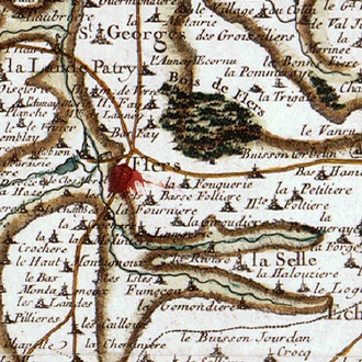Flers sur la carte de Cassini 18e S